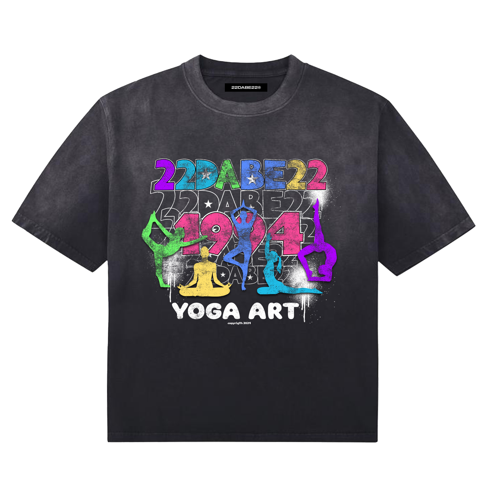 Black Yoga T-Shirt by 22DABE22®