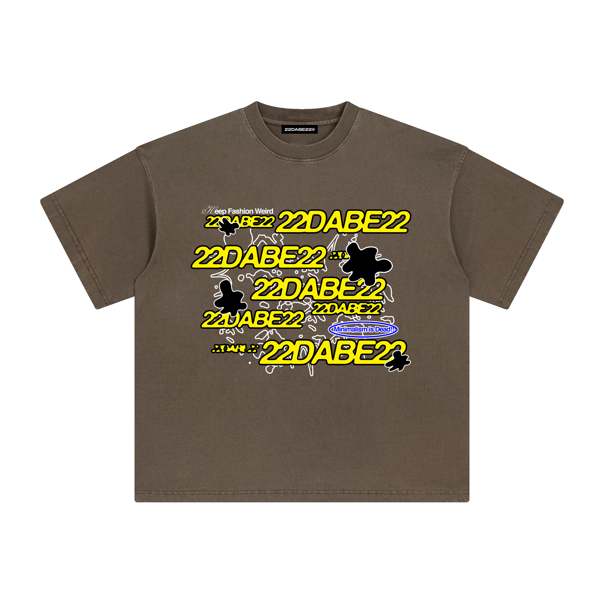 T-Shirt 22DABE22® ''KEEP FASHION WEIRD'' Brown/Yellow