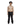360 view of our survivor unisex baggy pants / jeans in black color with silver elements and detachable sidepocket 