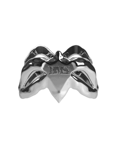 360 view of our bms spider ring in silver with stainless steel and waterproof function with high quality design and adjustable ring