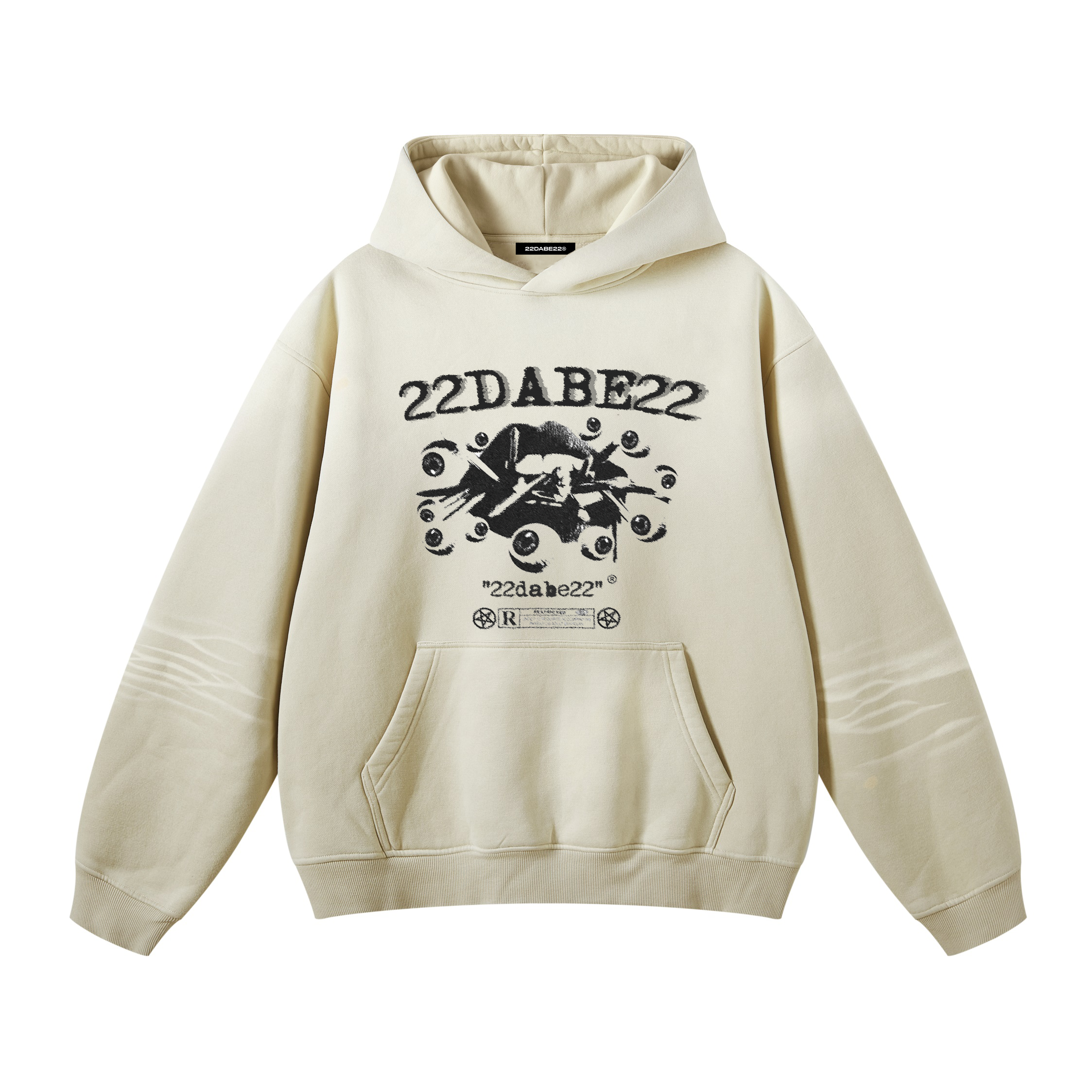 Hoodie Washed Beige 22DABE22