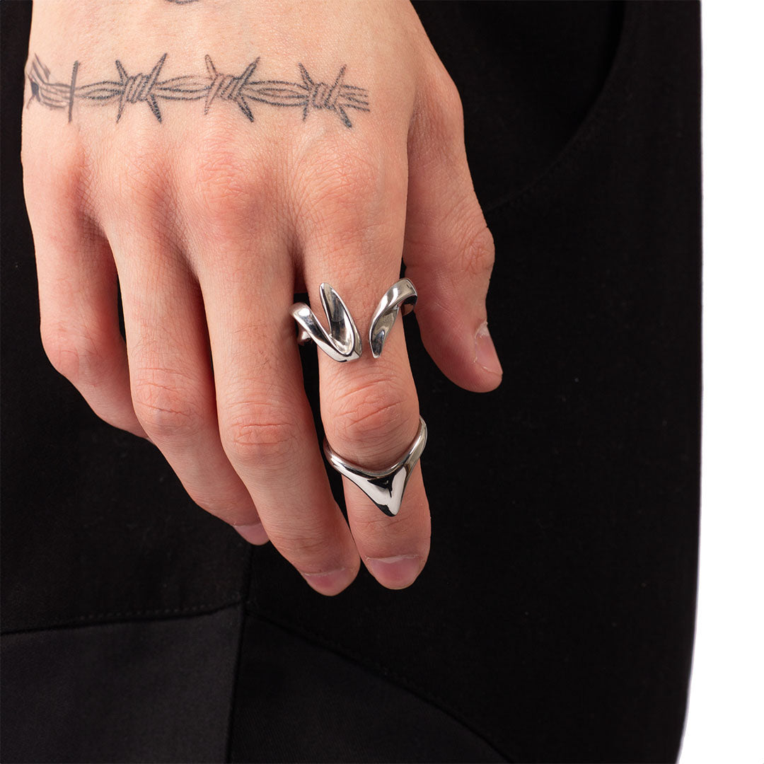 SILVER DROP RING