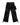 Front view of our survivor unisex baggy pants / jeans in black color with silver elements and detachable sidepocket 