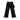 Front view of our survivor unisex baggy pants / jeans in black color with silver elements and detachable sidepocket 
