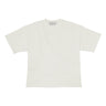 Front view of our cropped unisex t-shirt with pattern overlay in color cream. 