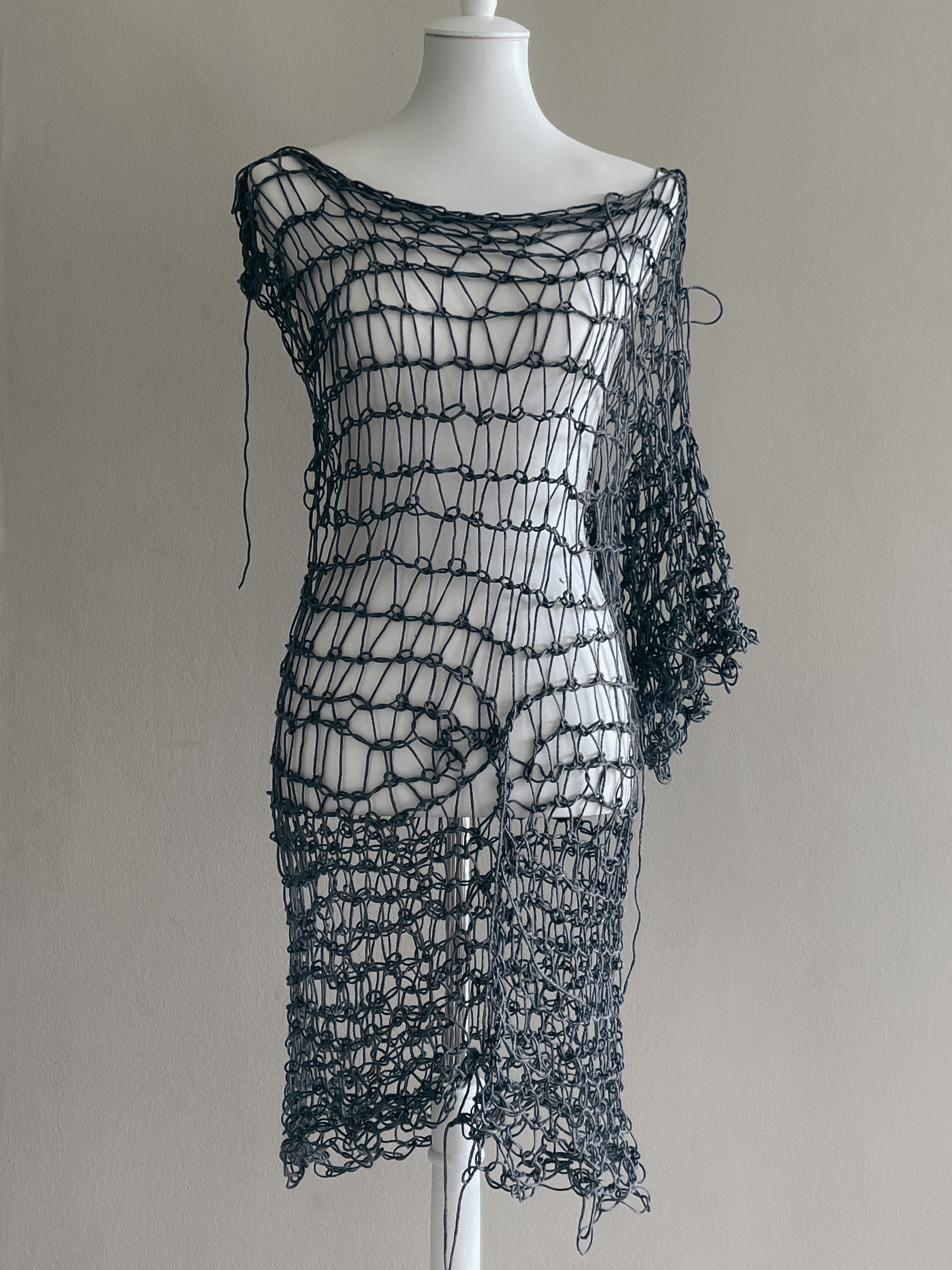 DISTRESSED CROCHET DRESS