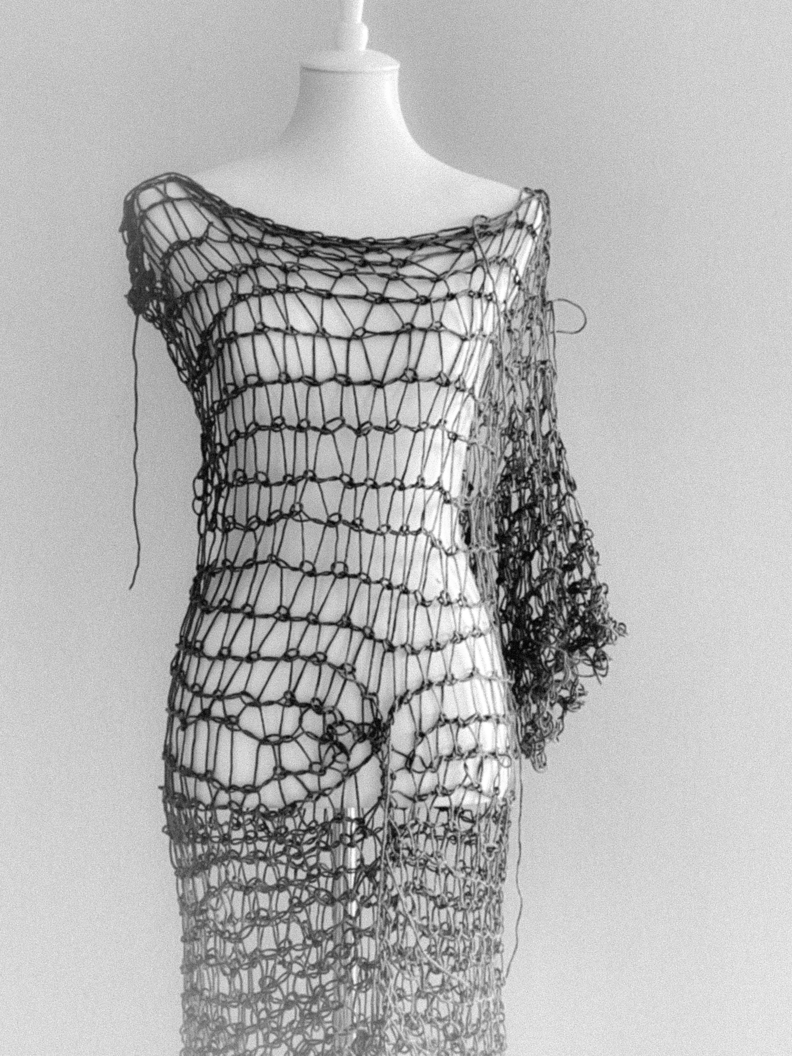 DISTRESSED CROCHET DRESS