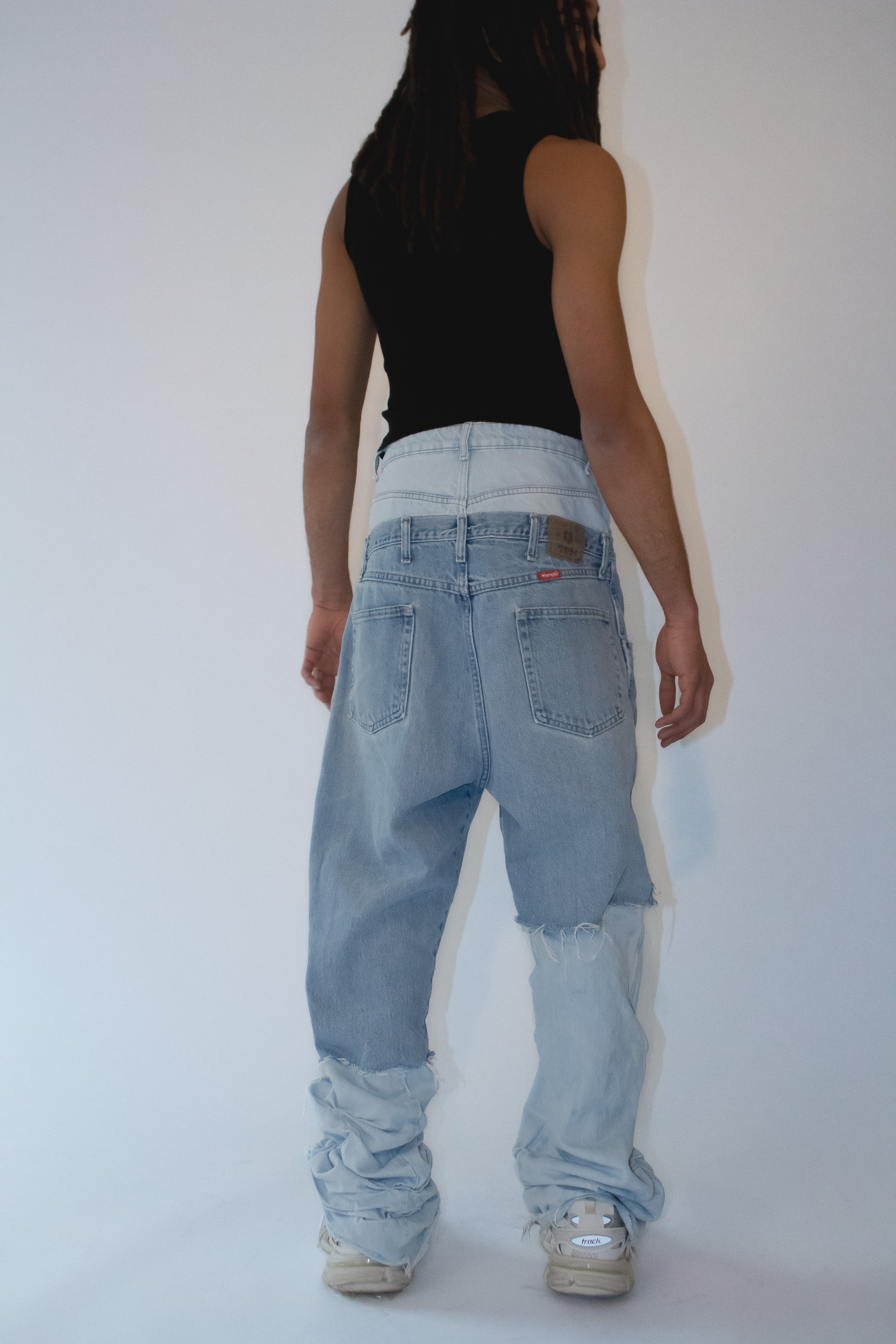 STACKED DOUBLE WAIST DENIM