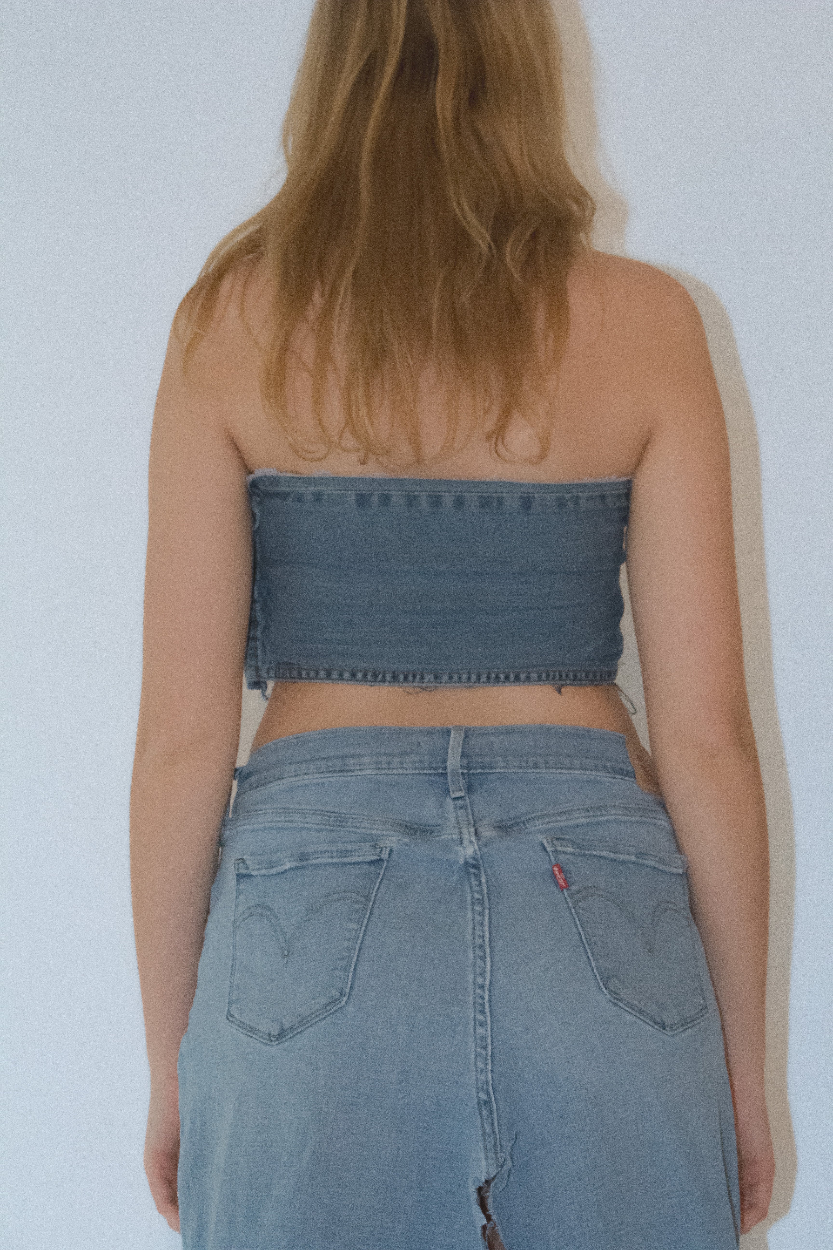 UPCYCLED DENIM CROP TOP