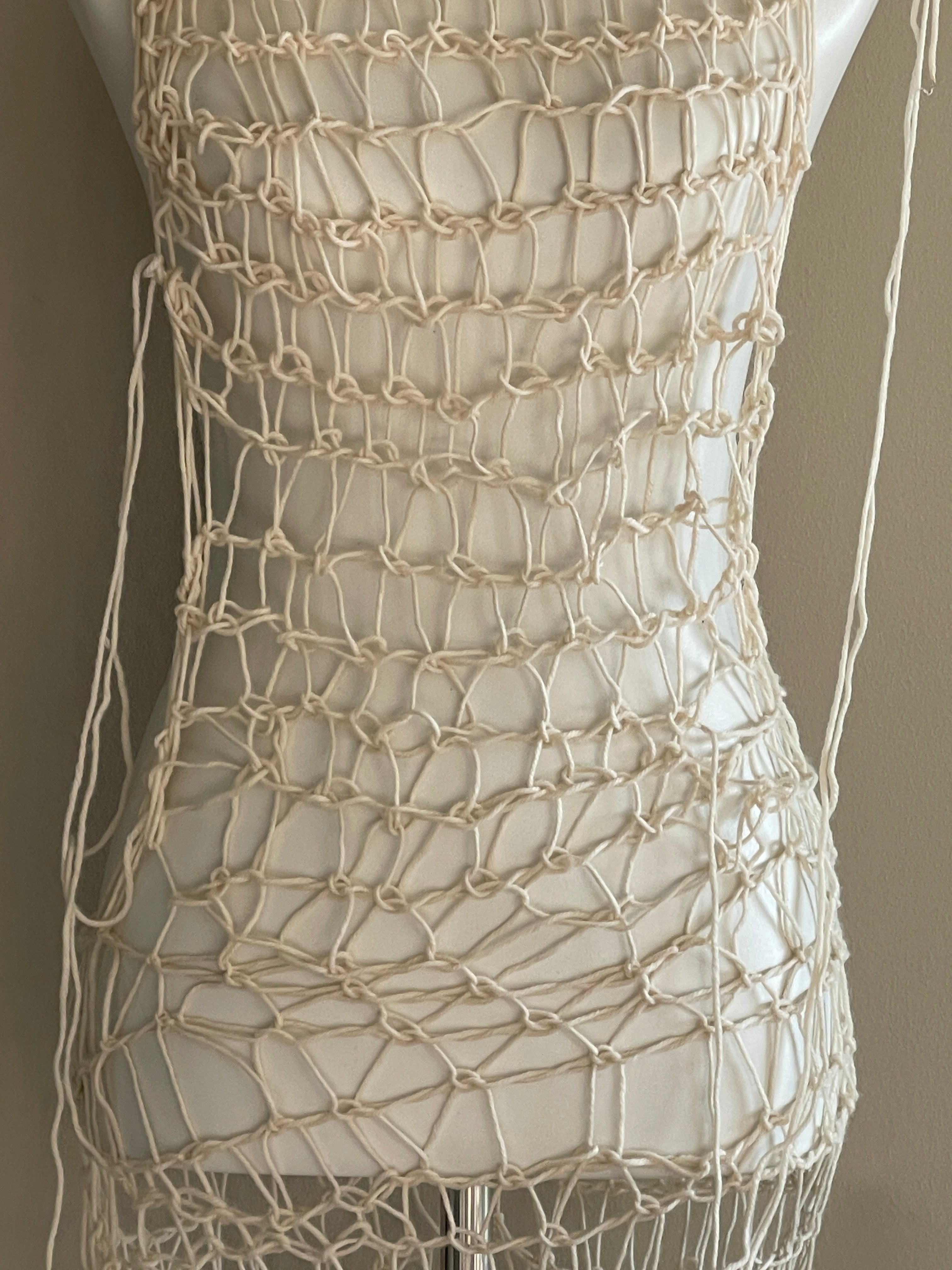 DISTRESSED CROCHET DRESS