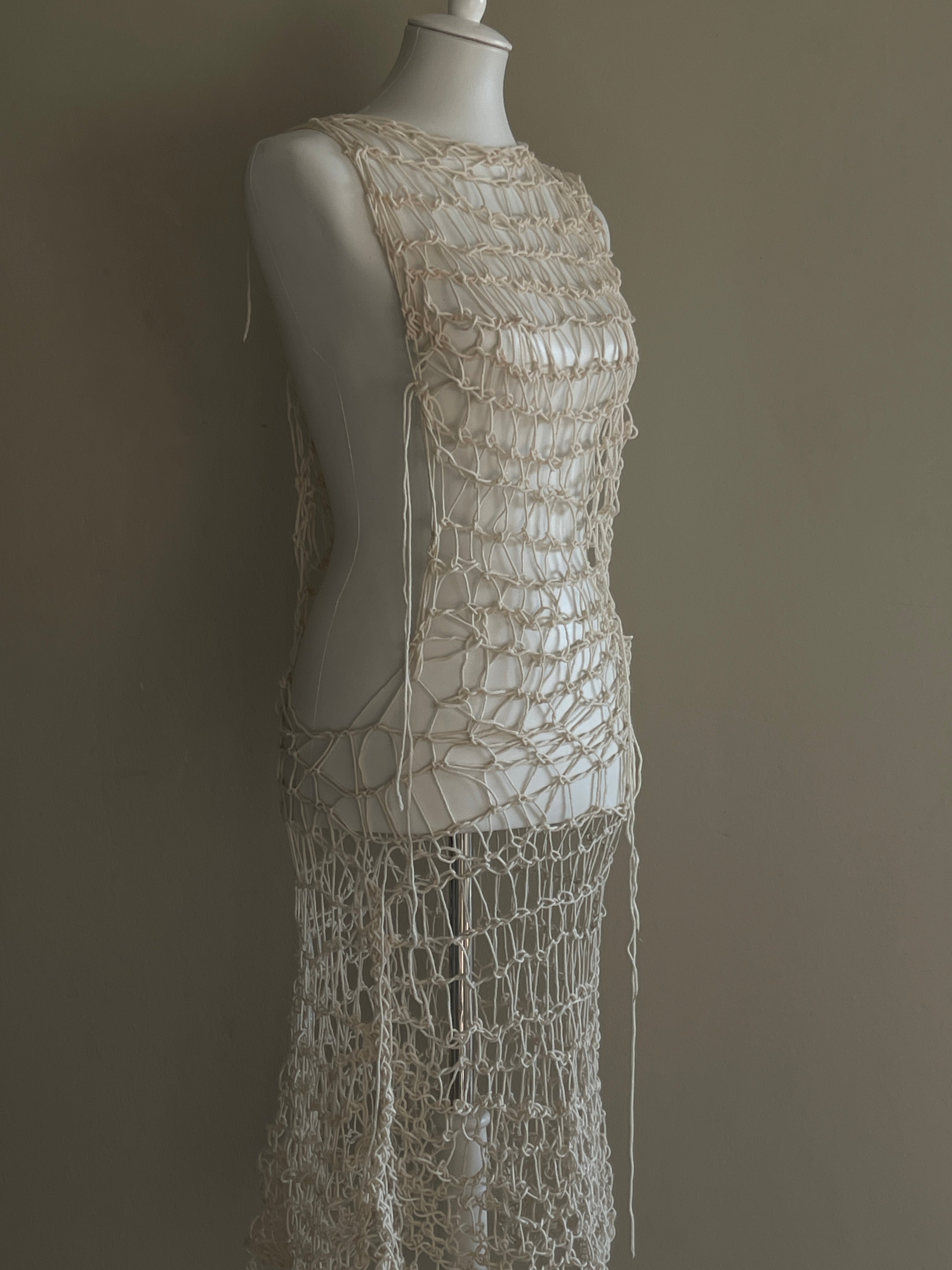 DISTRESSED CROCHET DRESS