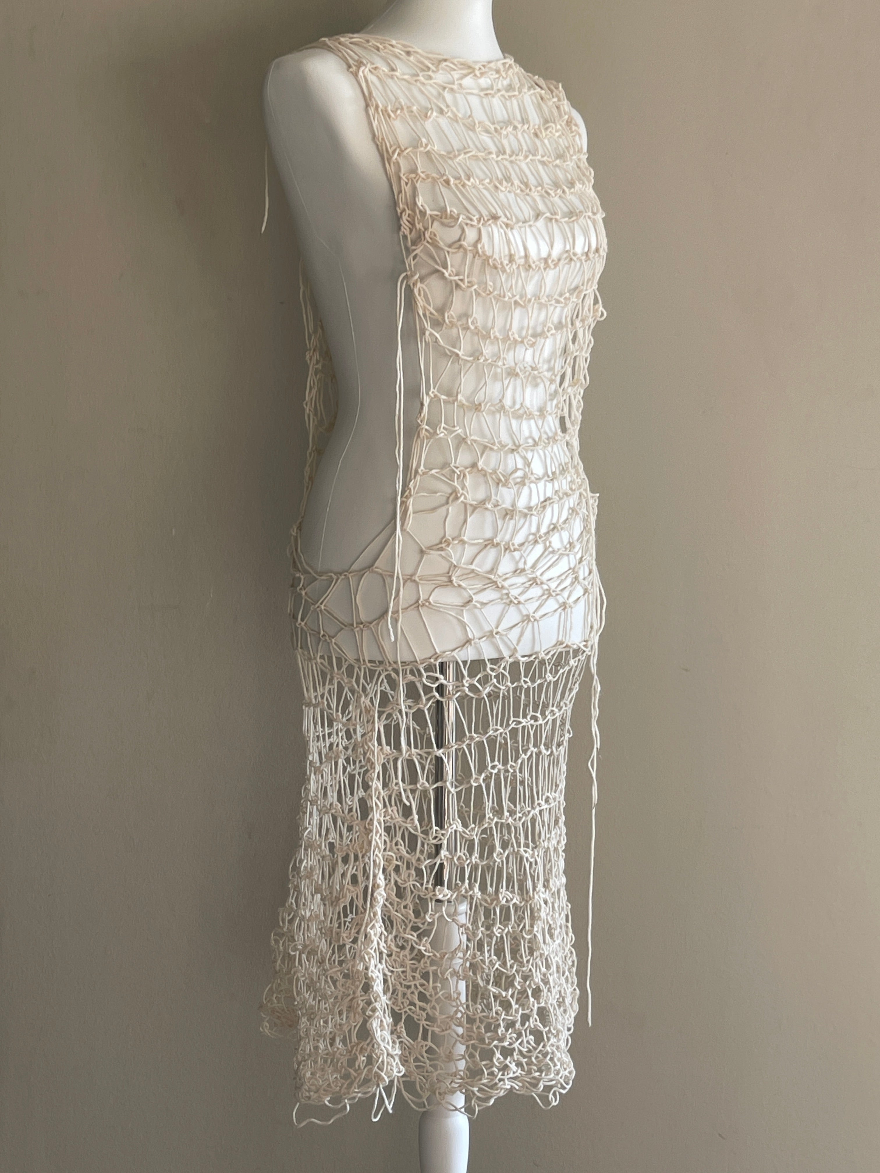 DISTRESSED CROCHET DRESS