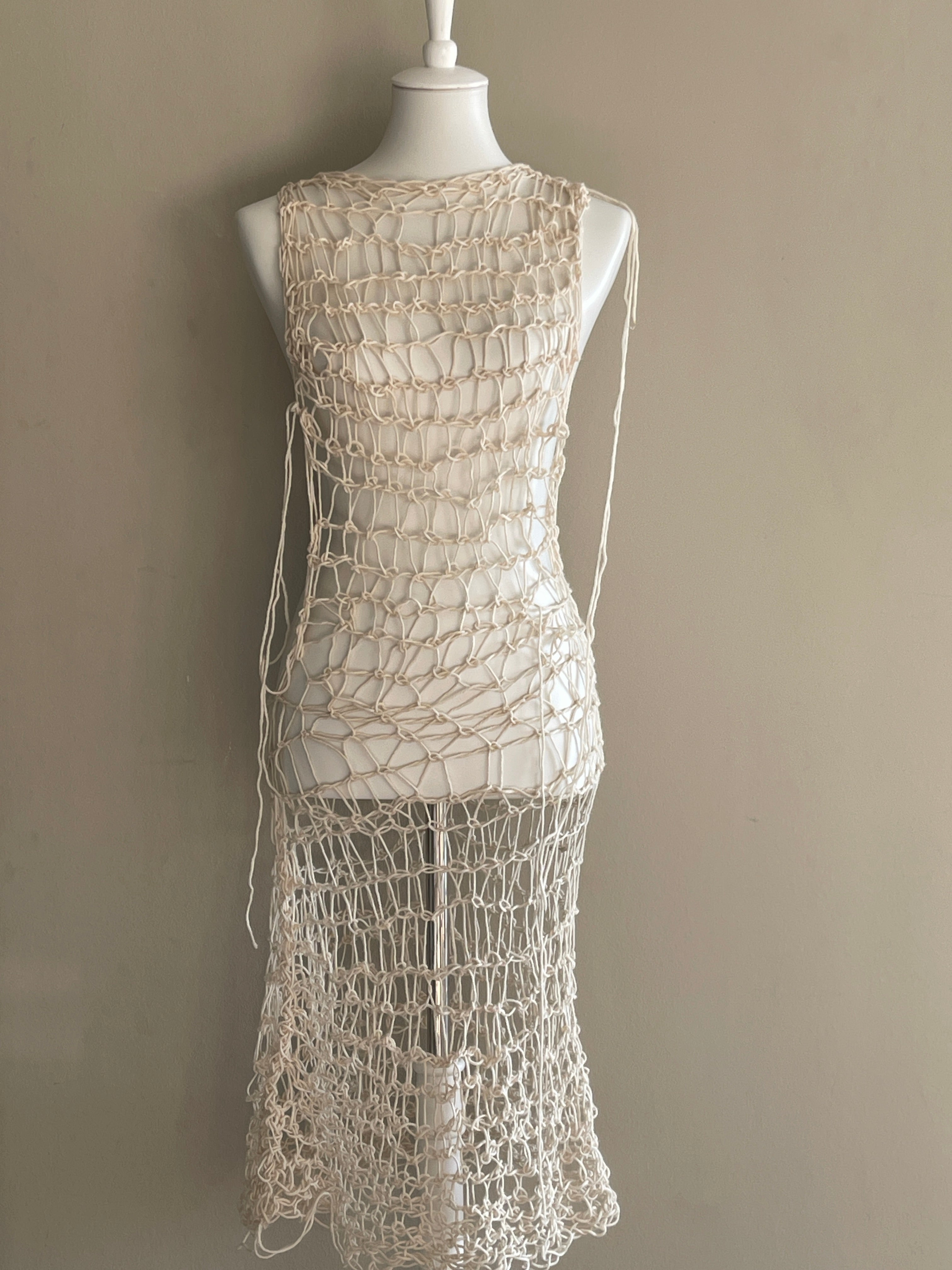 DISTRESSED CROCHET DRESS