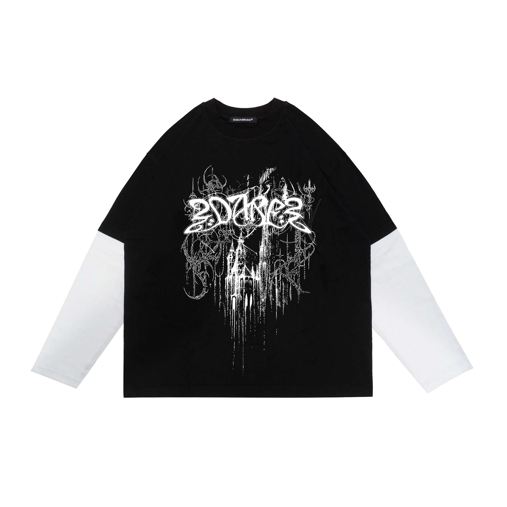 Longsleeve T-Shirt Black/White Castle